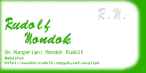 rudolf mondok business card